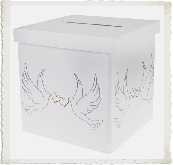 Geldbox Hochzeit mit Hochzeitstauben