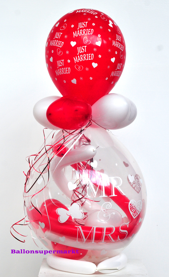 Geschenkballon Hochzeit, Mister and Misses, Just Married