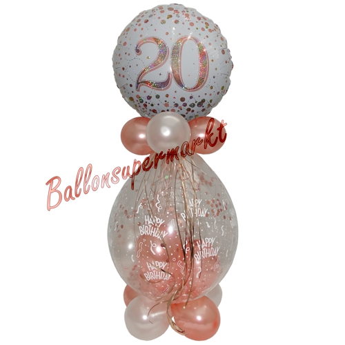 Geschenkballon-Sparkling-Fizz-Rosegold-20-Geschenk-im-Luftballon-zum-20.-Geburtstag