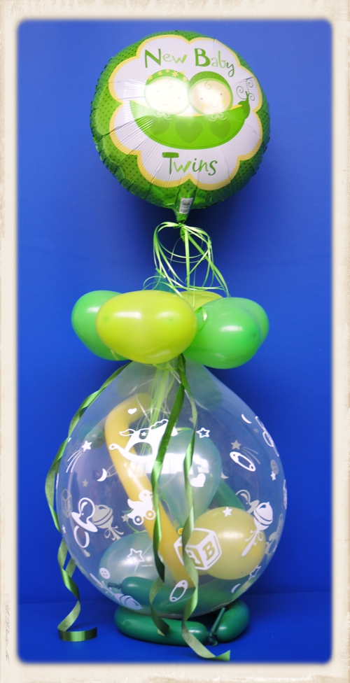 Geschenkballon-Taufe-Geburt-Baby-Party-New-Born-Twins-Zwillinge