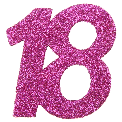 Glitzer-Konfetti-XL-Pink-18.-Geburtstag-Dekoration-Partydeko-Tischdeko-Volljaehrigkeit