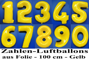 Grosse-Luftballons-aus-Folie-Zahlen-Gelb-100-cm