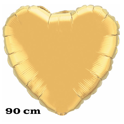 Grosser-90-cm-Herzluftballon-aus-Folie-Gold