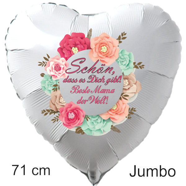Grosser-Muttertag-Herzluftballon-Vintage-Schoen-dass-es-dich-gibt-beste-mama-der-Welt-ohne-helium