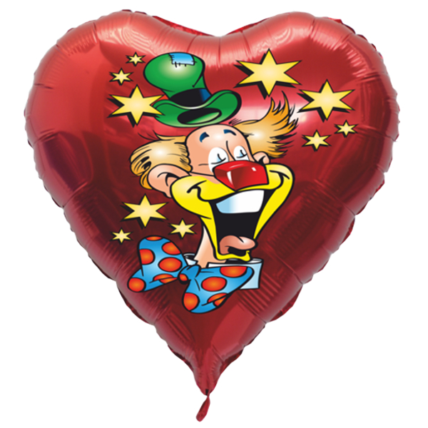 Grosser-roter-Luftballon-in-Herzform-mit-Karnevalsclown-mit-Helium-Ballongas