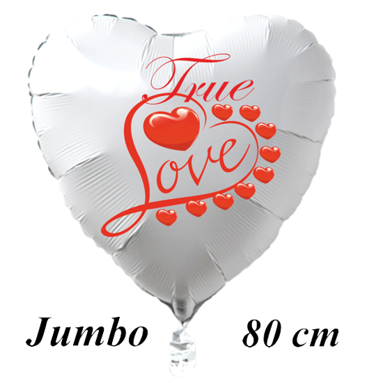 Großer Weisser Herzluftballon Valentinstag True Love Wahre-Liebe