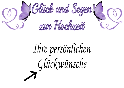 Grusskarte-zur-Hochzeit-Glueck-und-Segen-zur-Hochzeit-bedruckt-mit-Herzen-und-Schmetterlingen