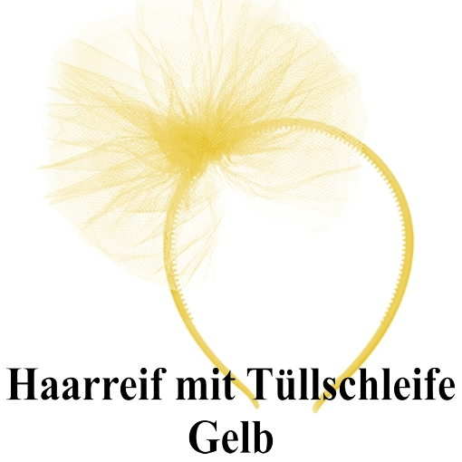 Haarreif-mit-Tuellschleife-Gelb-zu-Hen-Night-Hen-Party-Junggesellinnenabschied