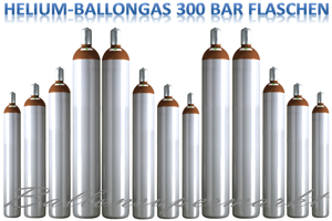 Heliumgase Ballongase Luftballongas in 300 bar Flaschen