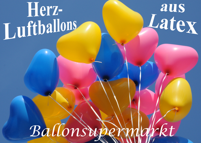 Herz-Luftballons aus Latex, Herzballons, Herzluftballons, Latexherzen, Latexballons in Herzform