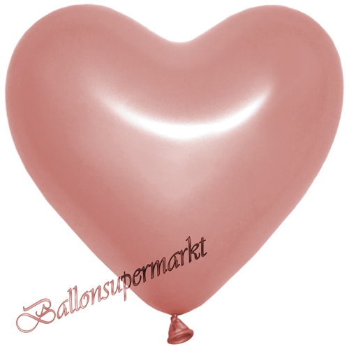 Herzluftballons-Metallic-Rosegold-26-cm-Latexballons-Dekoration-Hochzeit