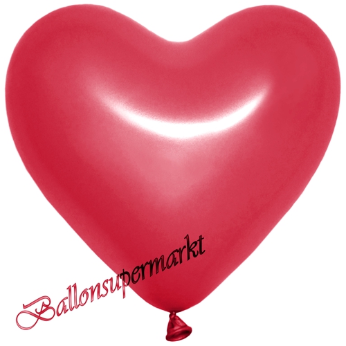 Herzluftballons-Metallic-Rot-26-cm-Latexballons-Dekoration-Hochzeit