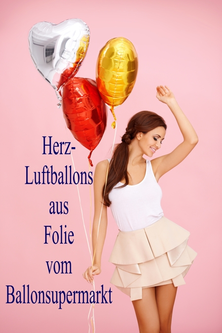 Herzluftballons aus Folie vom Ballonsupermarkt