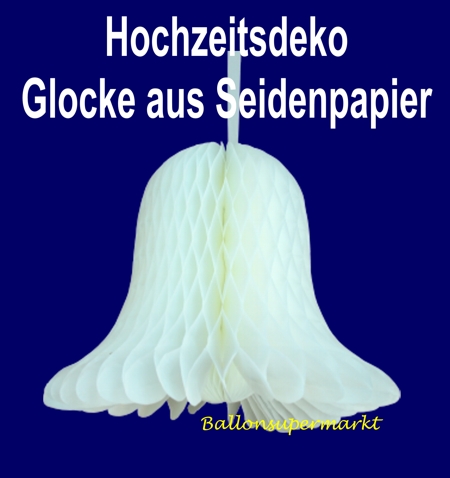 Hochzeitsdeko, Glocke aus Seidenpapier