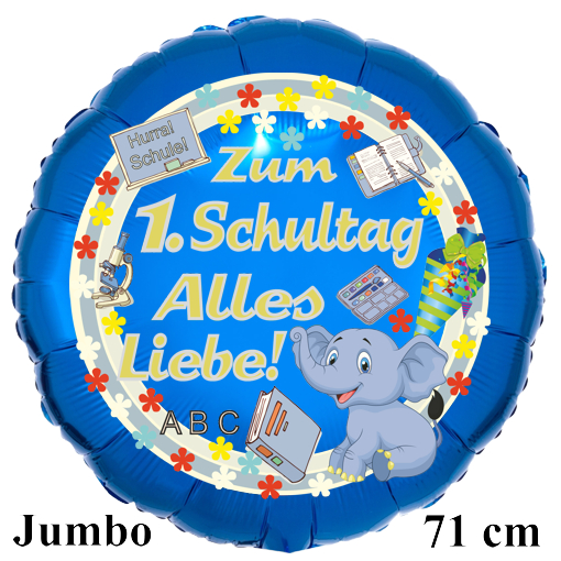 Hurra-Schule-Zum-1-Schultag-Alles-Liebe-grosser-blauer-Luftballon-mit-Helium-aus-Folie