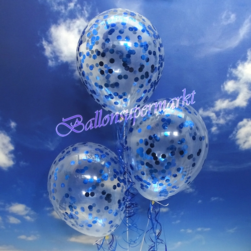 Jumbo-Luftballons-mit-Konfetti-Blau-Dekoration-Party-Fest-Hochzeit-Silvester