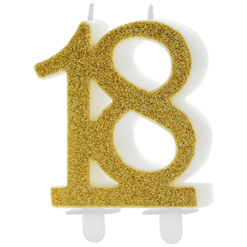 Kerze-Gold-Glitter-Zahl-18-Kerze-zum-Geburtstag-Jubilaeum-Tischdekoration