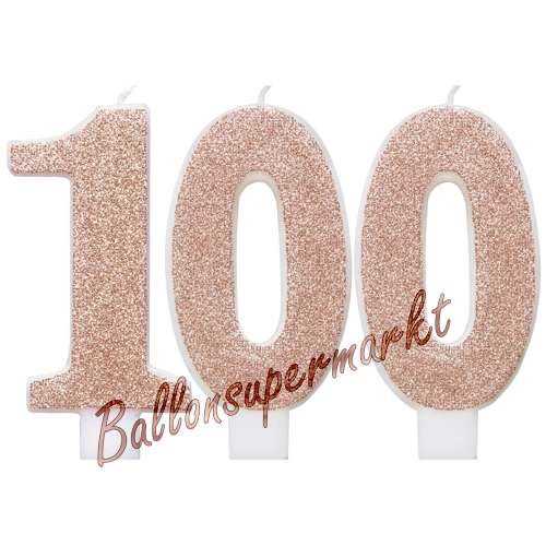 Kerzen-Rosegold-Glitter-Zahl-100-Kerze-zum-100.-Geburtstag-Jubilaeum-Tischdekoration