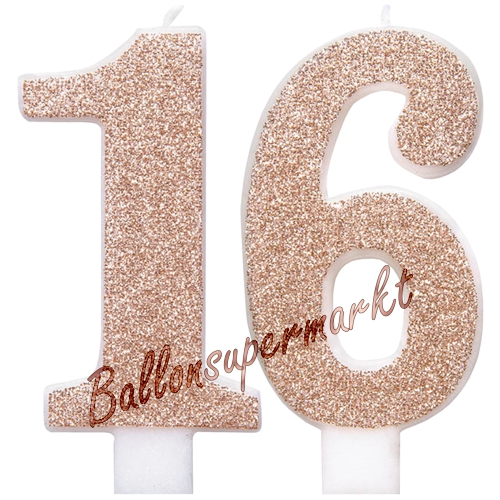 Kerzen-Rosegold-Glitter-Zahl-16-Kerze-zum-16.-Geburtstag-Jubilaeum-Tischdekoration