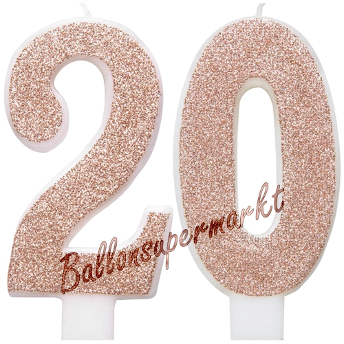 Kerzen-Rosegold-Glitter-Zahl-20-Kerze-zum-20.-Geburtstag-Jubilaeum-Tischdekoration