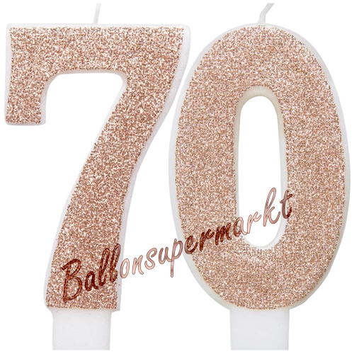 Kerzen-Rosegold-Glitter-Zahl-70-Kerze-zum-70.-Geburtstag-Jubilaeum-Tischdekoration