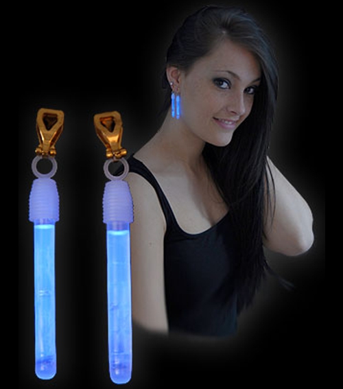 Knicklicht-Ohrringe-blau-Creolen-Dekoration-Leuchtartikel-Partyspass-Verkleidung