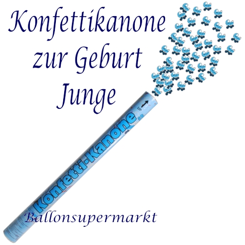 Konfettikanone-Geburt-Junge-blau-Konfetti-Shooter-zur-Babyparty-Junge-Dekoration