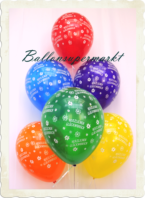 Luftballons Kristall mit Helium: Herzlichen Glückwunsch
