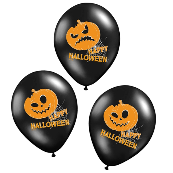 Latexballons-Halloween-Pumpkins-Kuerbis-Dekoration-Halloweenparty