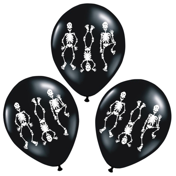 Latexballons-Halloween-Skeletons-Skelett-Dekoration-Halloweenparty