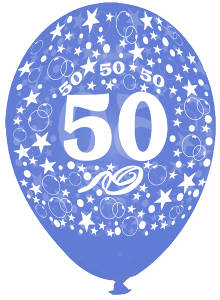Luftballon-Zahl-50-Blau-Kristall-28-30-cm