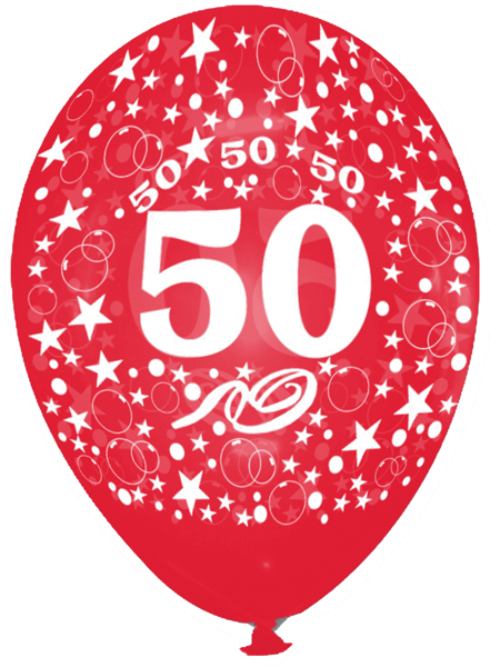 Luftballon-Zahl-50-Rot-Kristall-28-30-cm