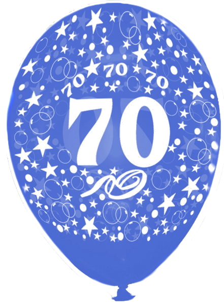 Luftballon-Zahl-70-Blau-Kristall-28-30-cm