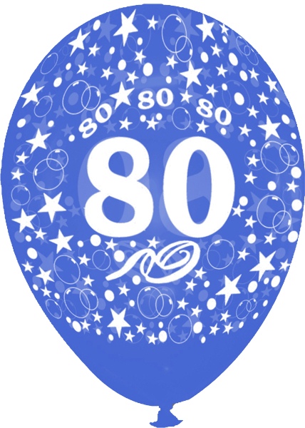 Luftballon-Zahl-80-Blau-Kristall-28-30-cm