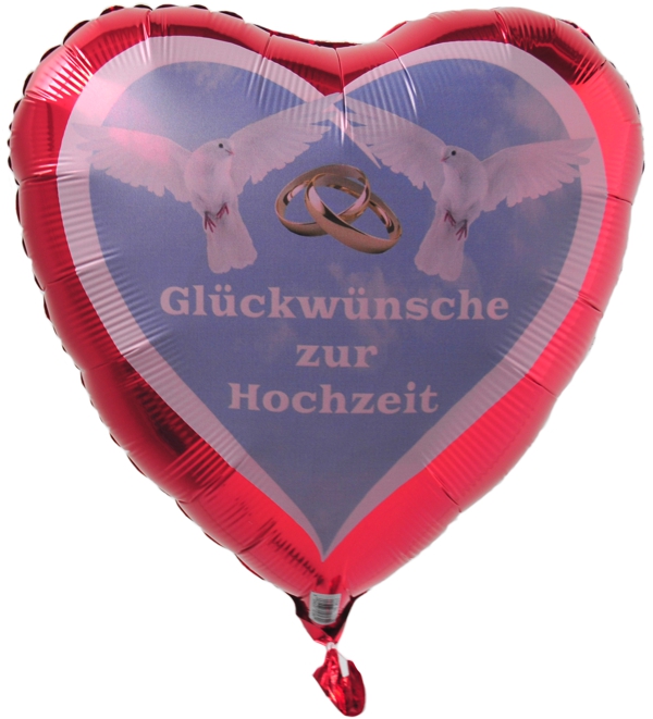 Luftballon-zur-Hochzeit-Glueckwuensche-Ballon-in-Herzform-mit-Hochzeitstauben-und-Hochzeitsringen-im-Herz