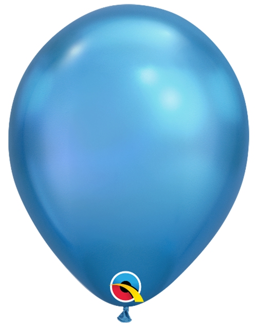 Luftballons-Chrome-Blau-Premium-Qualatex-Ballondekoration-Chromglanz