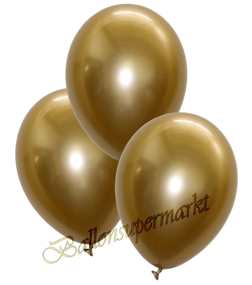 Luftballons-Chrome-gold-Ballondekoration-Chromglanz
