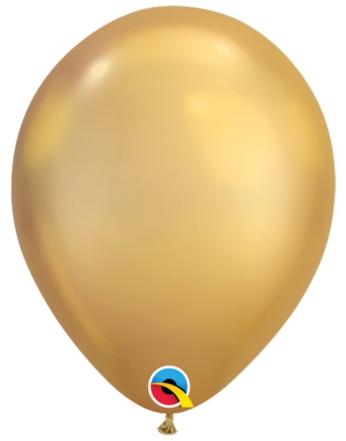 Luftballons-Chrome-gold-Premium-Qualatex-Ballondekoration-Chromglanz