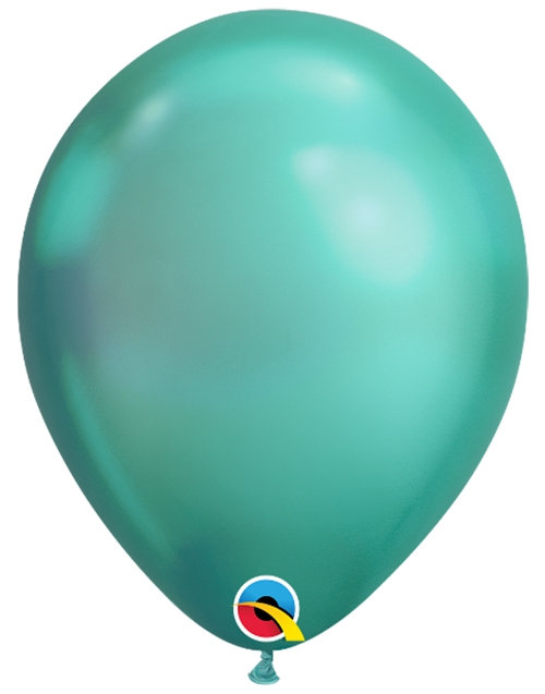 Luftballons-Chrome-gruen-Premium-Qualatex-Ballondekoration-Chromglanz