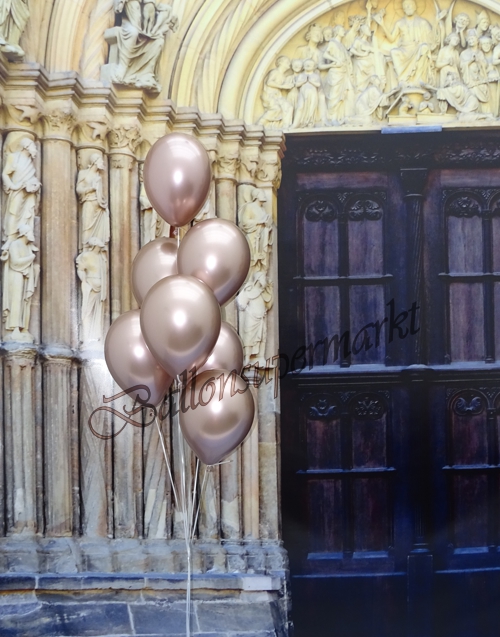 Luftballons-Chrome-rosegold-Ballondekoration-Chromglanz-Arrangement-Dekobeispiel