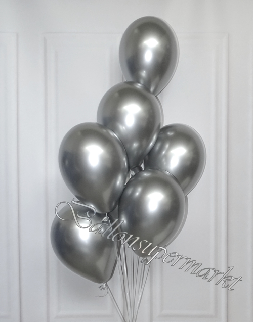 Luftballons-Chrome-silber-Ballondekoration-Chromglanz-Arrangement