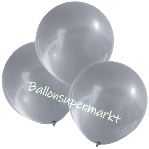 Luftballons-Silber-48-51-cm-rund-Ballons-aus-Natur-Latex-zur-Dekoration-3er