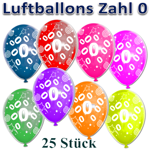 Luftballons-Zahl-0-zum-Geburtstag-bunte-Latexballons-25-Stueck