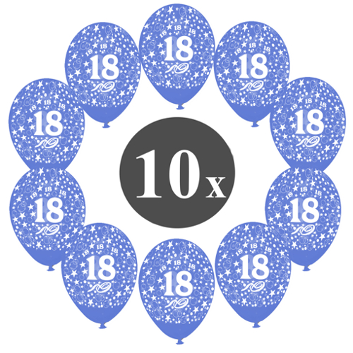 Luftballons-Zahl-18-Blau-10-Stueck