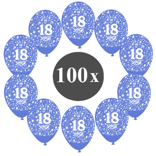 Luftballons-Zahl-18-Blau-100-Stueck