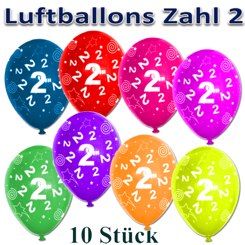 Luftballons-Zahl-2-zum-2.-Geburtstag-10-Stueck-bunte-Latexballons