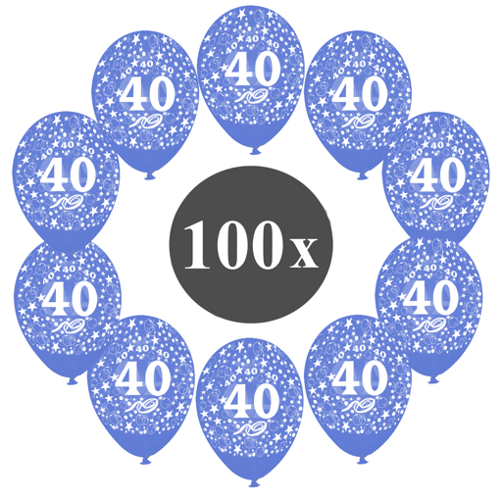 Luftballons-Zahl-40-Blau-100-Stueck