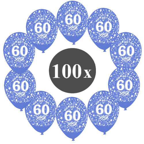 Luftballons-Zahl-60-Blau-100-Stueck