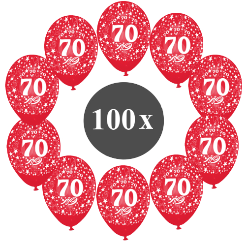 Luftballons-Zahl-70-Rot-100-Stueck