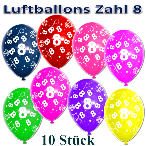Luftballons-Zahl-8-zum-8.-Geburtstag-10-Stueck-bunte-Latexballons